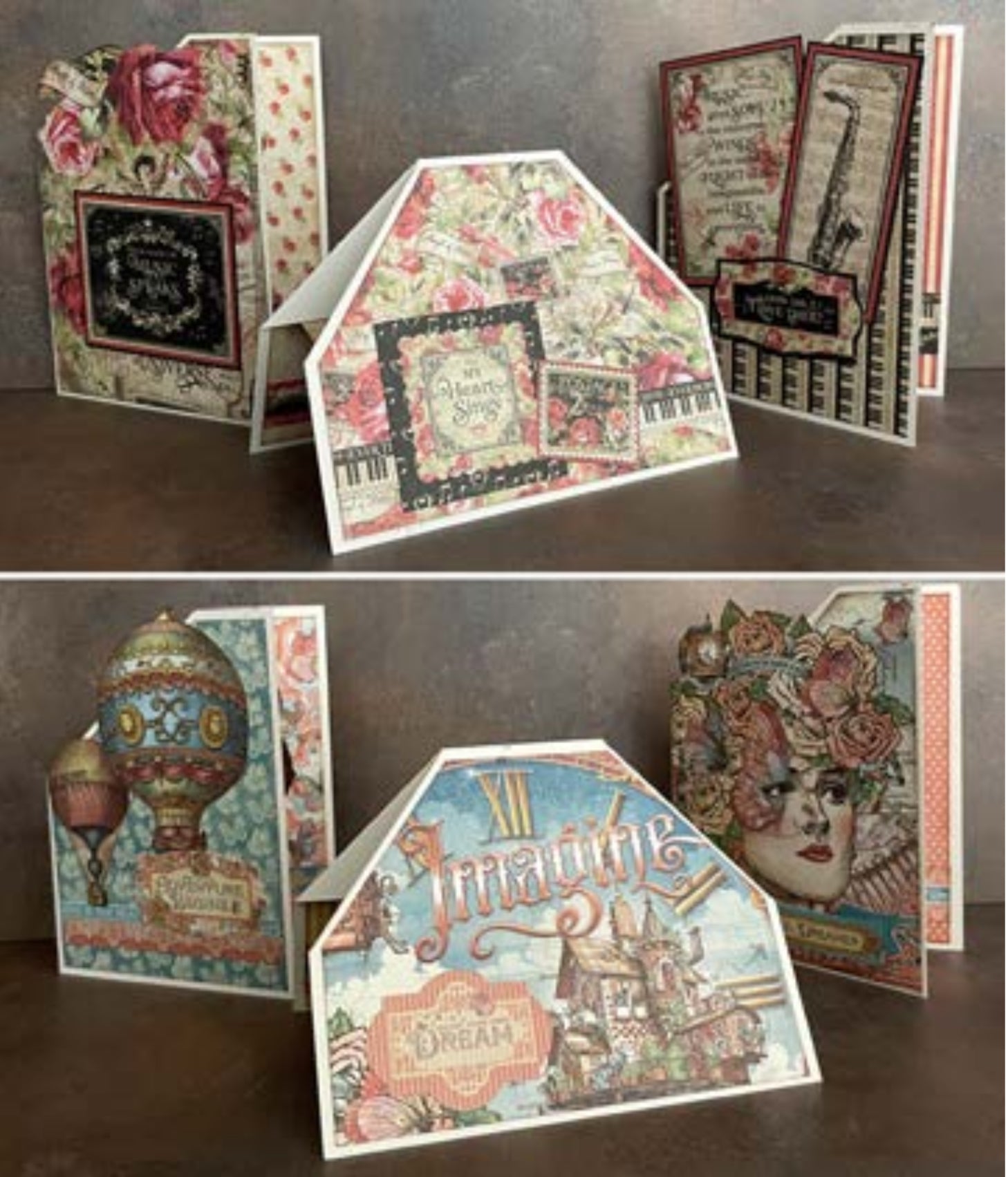 Graphic 45 Love Notes & Imagine RARE Card Set Monthly Kit 2023 Vol 12